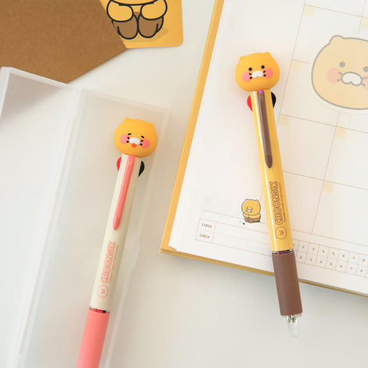 Kakao Friends: Choonsik Figure Multi 4 Color Ball Pen - 춘식이 피규어 멀티 4색 볼펜