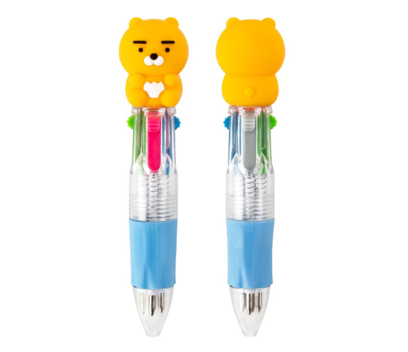 Kakao Friends: Mini Ballpoint Pen Ryan & Choonsik – 라이언 미니 4색 볼펜 라이언 & 춘식이