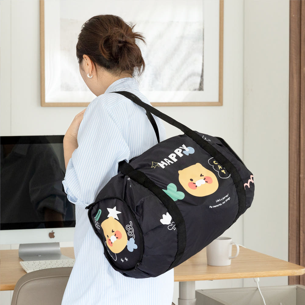 Kakao Friends: Choonsik Folding Duffle Bag Traveling Boston Bag - 춘식이 폴딩 더플백 여행용 접이식 보스턴백