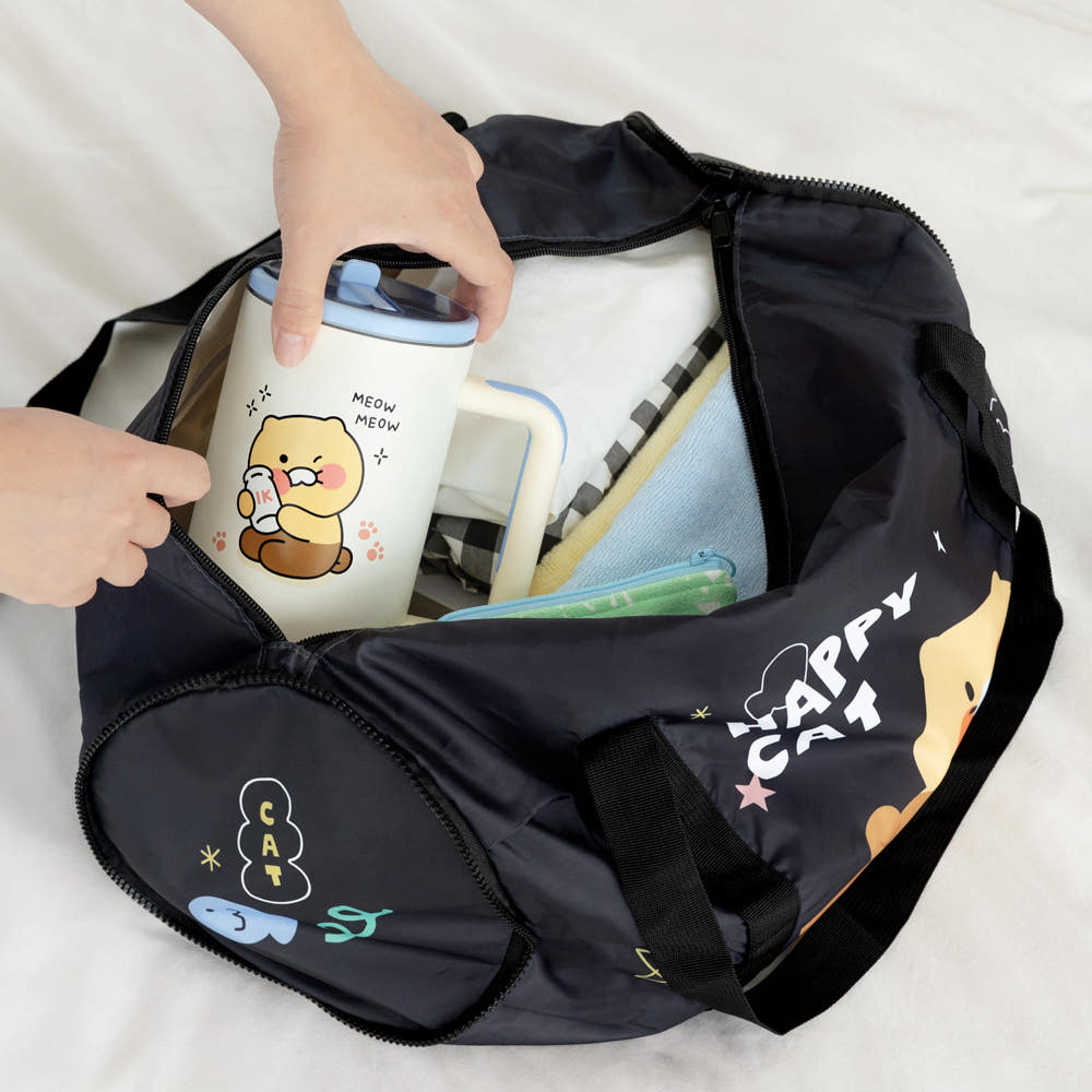 Kakao Friends: Choonsik Folding Duffle Bag Traveling Boston Bag - 춘식이 폴딩 더플백 여행용 접이식 보스턴백