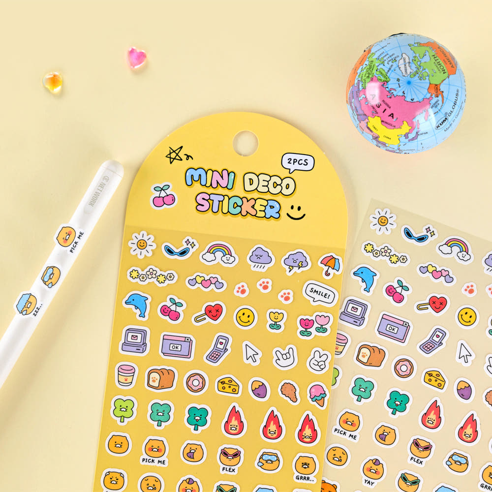KAKAO FRIENDS: Say Cheese Waterproof Mini Decor Sticker 2pc Set - 세이치즈 방수 미니 데코 스티코 2pc 세트