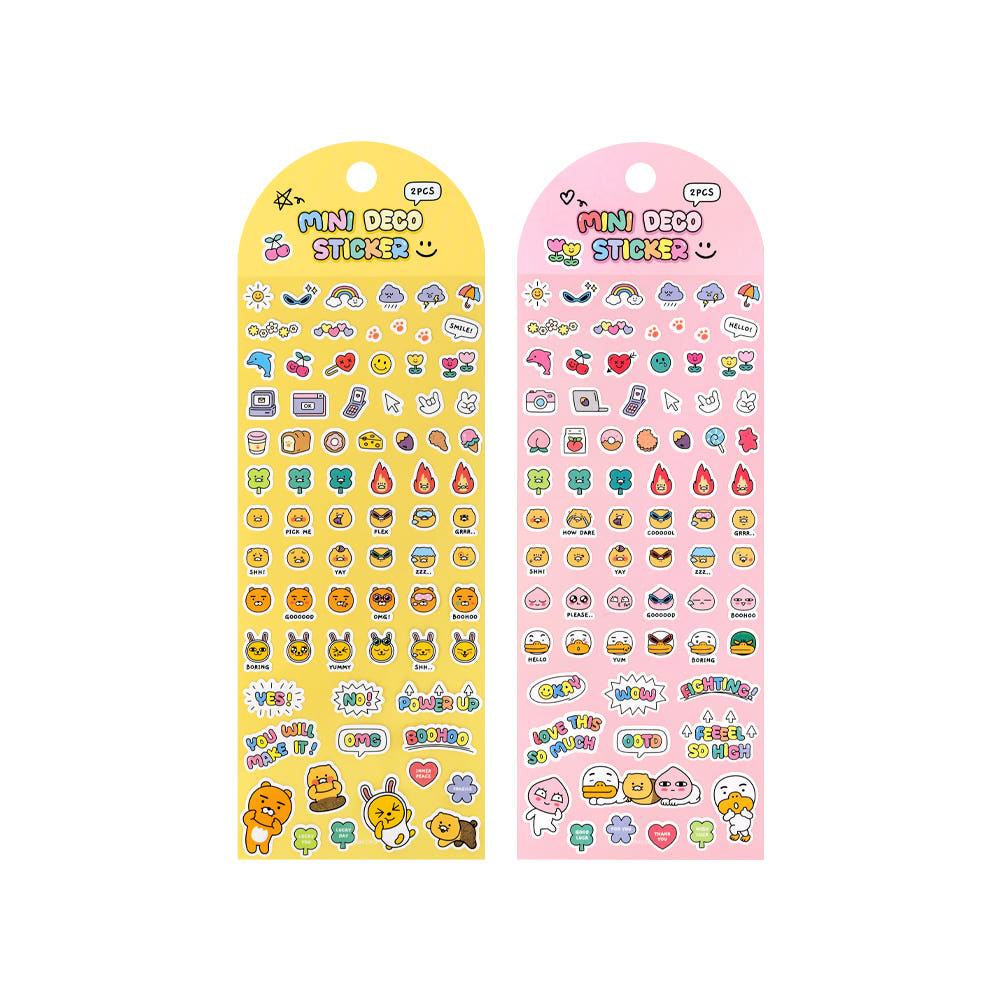 KAKAO FRIENDS: Say Cheese Waterproof Mini Decor Sticker 2pc Set - 세이치즈 방수 미니 데코 스티코 2pc 세트