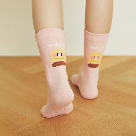 Kakao Friends: Daily Socks Melange Pink Choonsik  데일리 삭스 멜란지 핑크_춘식이