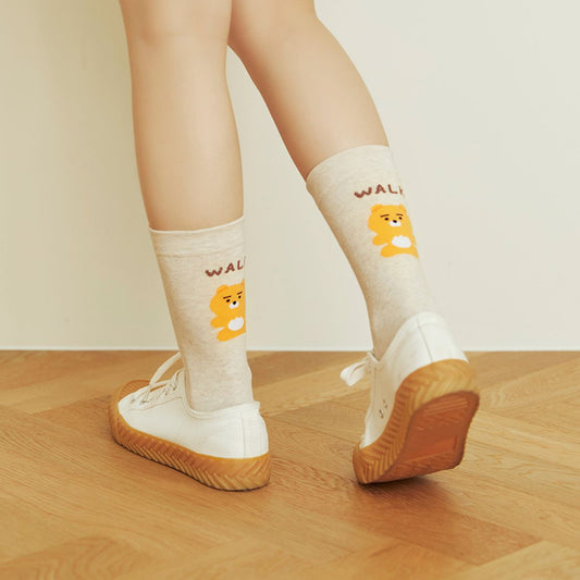 Kakao Friends: Daily Socks Melange Beige Ryan 데일리 삭스 멜란지 베이지_라이언