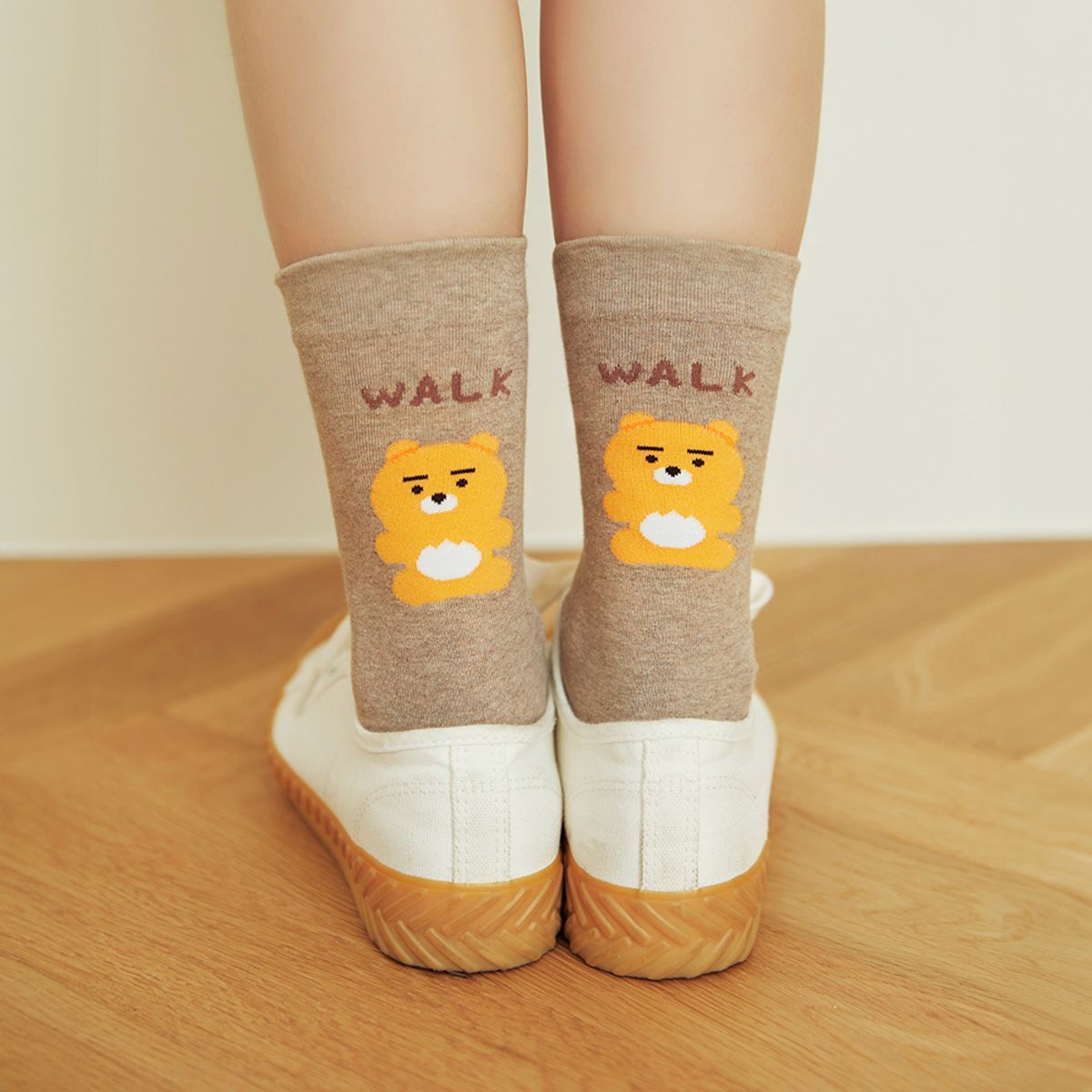 Kakao Friends: Daily Socks Melange Mocha Ryan 데일리 삭스 멜란지 모카_라이언