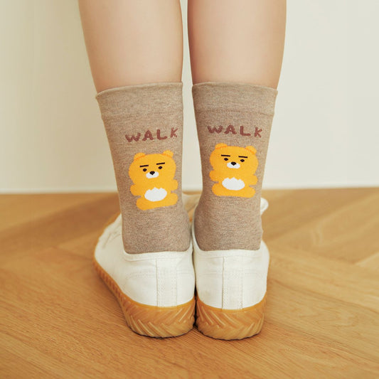 Kakao Friends: Daily Socks Melange Mocha Ryan 데일리 삭스 멜란지 모카_라이언