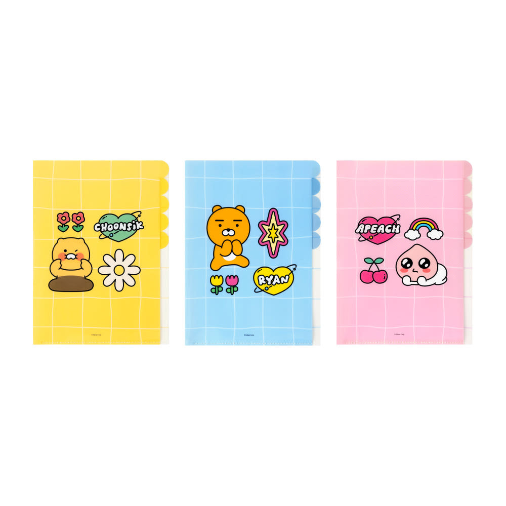 Kakao Friends: Say Cheese 5 Pocket File Folder - 세이치즈 5포켓 파일 폴더 (Ryan, Apeach, Choonsik)