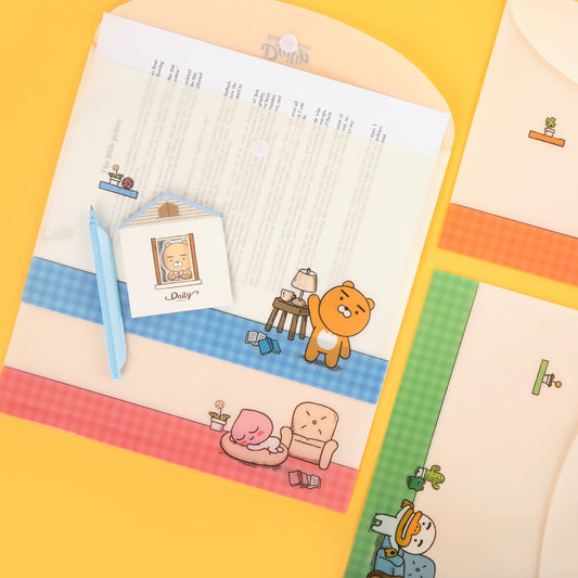 Kakao Friends: Daily Horizontal File Envelope - 데일리 가로형 봉투 파일 (Ryan, Apeach, Muzi, Tube)