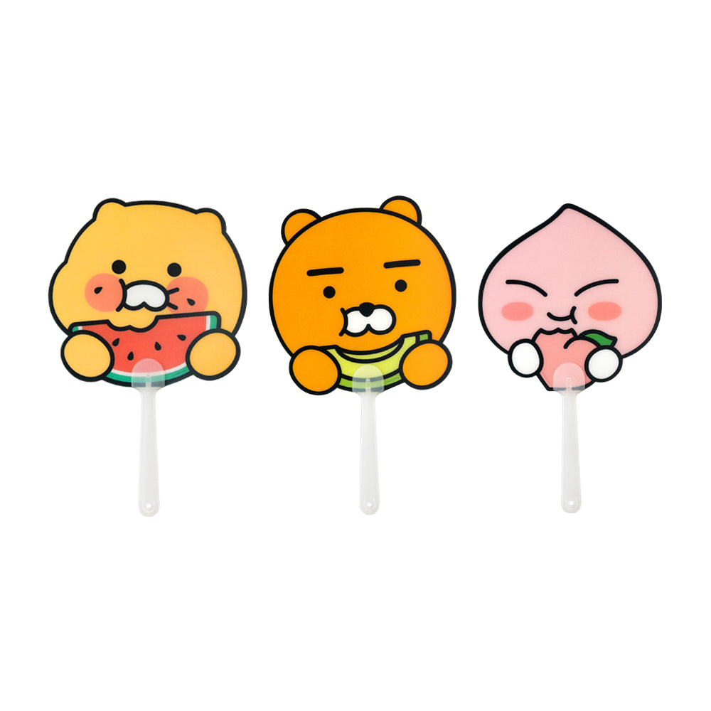 KAKAO FRIENDS: Summer Fruity PP Fan Ryan & Appeach & Choonsik - 썸머 프루티 PP 부채 라이언, 어피치, 춘식이