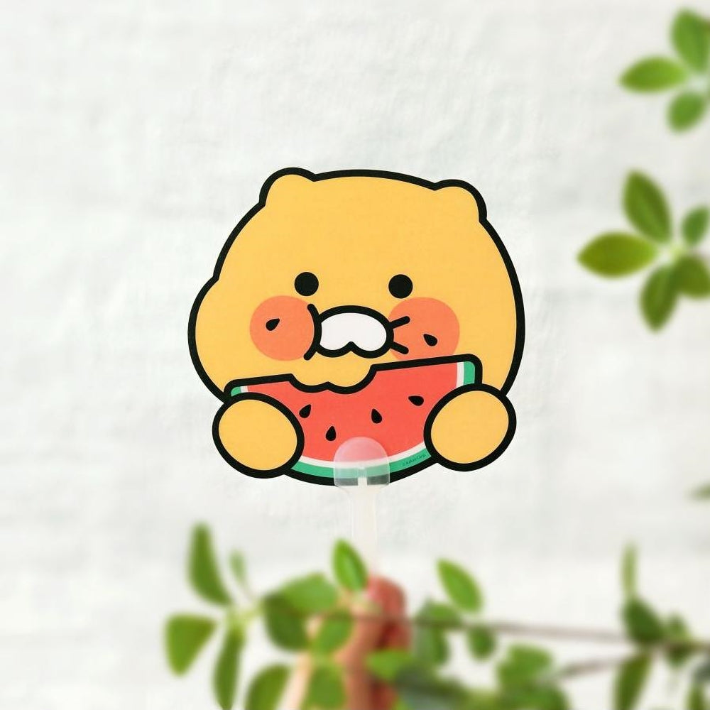 KAKAO FRIENDS: Summer Fruity PP Fan Ryan & Appeach & Choonsik - 썸머 프루티 PP 부채 라이언, 어피치, 춘식이