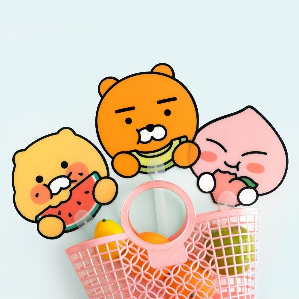 KAKAO FRIENDS: Summer Fruity PP Fan Ryan & Appeach & Choonsik - 썸머 프루티 PP 부채 라이언, 어피치, 춘식이