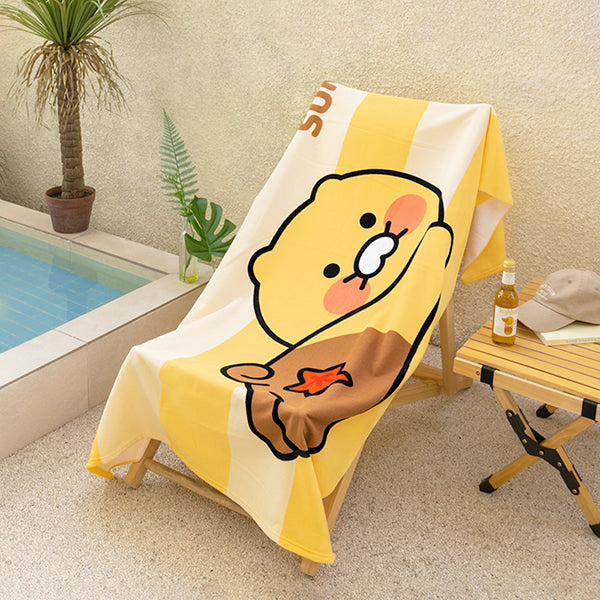 KAKAO FRIENDS] Choonsik Beach Towel Iron Pudeok XL Large Towel