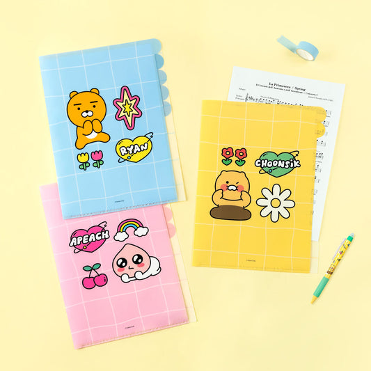 Kakao Friends: Say Cheese 5 Pocket File Folder - 세이치즈 5포켓 파일 폴더 (Ryan, Apeach, Choonsik)