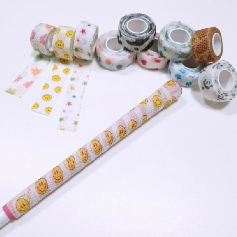 Random Sticky Finger Band 3 rolls - 자가점착 손가락 밴드,핑거밴드 랜덤 디자인 3롤