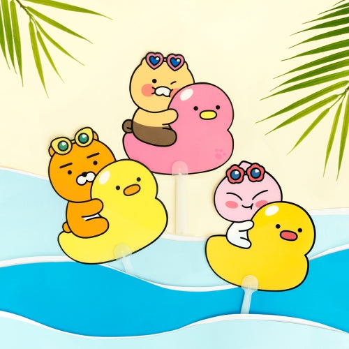 KAKAO FRIENDS: Duck Tube PP Fan Ryan & Appeach & Choonsik - 오리 튜브 PP 부채 라이언, 어피치, 춘식이