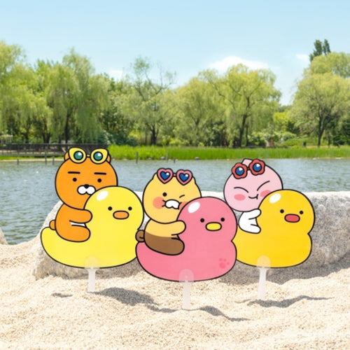 KAKAO FRIENDS: Duck Tube PP Fan Ryan & Appeach & Choonsik - 오리 튜브 PP 부채 라이언, 어피치, 춘식이