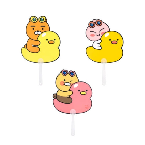 KAKAO FRIENDS: Duck Tube PP Fan Ryan & Appeach & Choonsik - 오리 튜브 PP 부채 라이언, 어피치, 춘식이