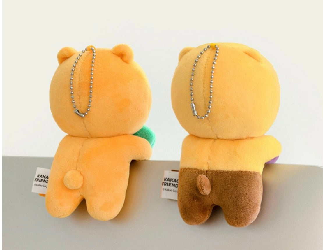 Kakao Friends: Monitor Key Ring Ryan & Choonsik - 춘식이 모니터 인형 키링, 가방 열쇠고리 라이언 & 춘식