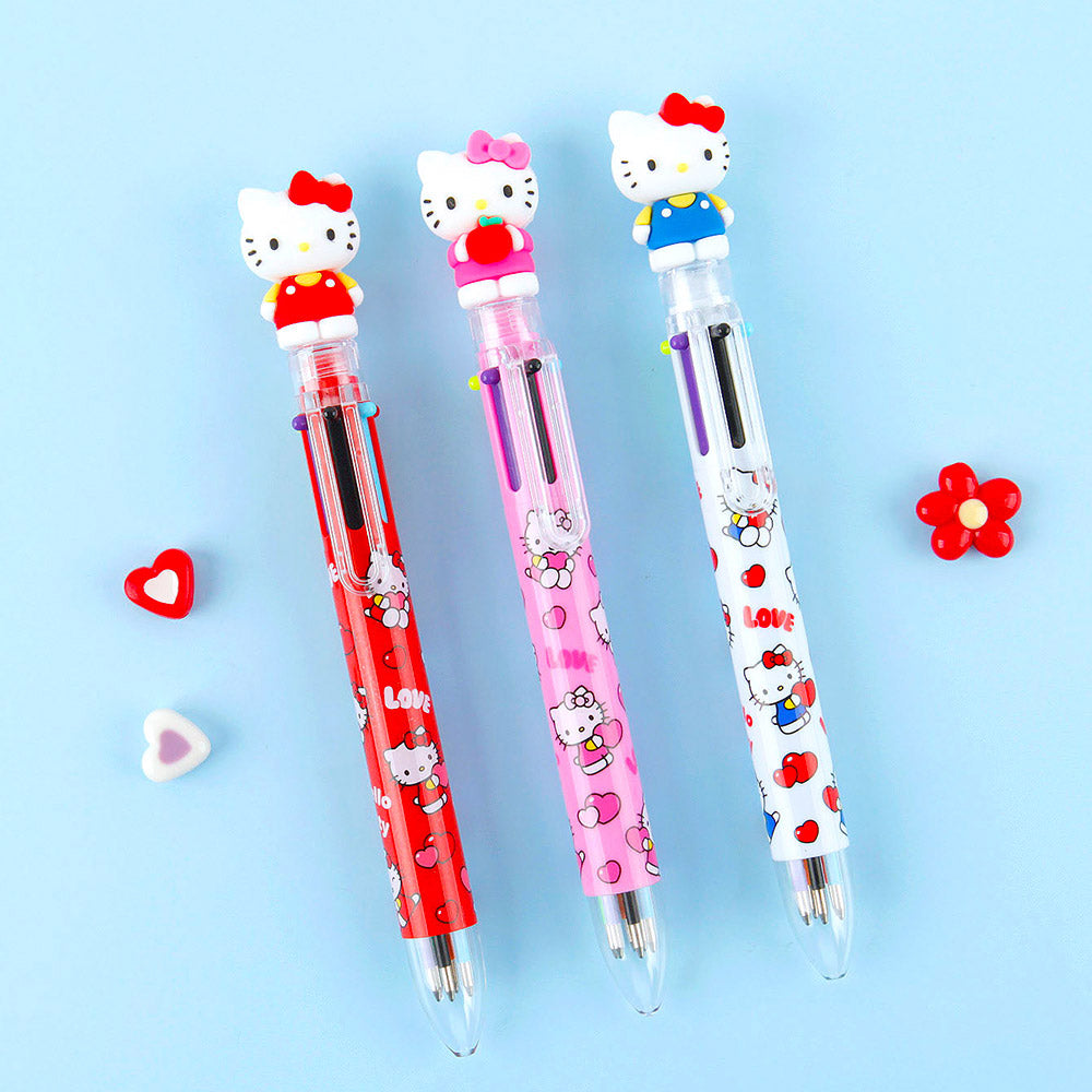 Sanrio Hello Kitty Figure 6 Color Ball Pen 산리오 헬로키티 피규어 6색 볼펜