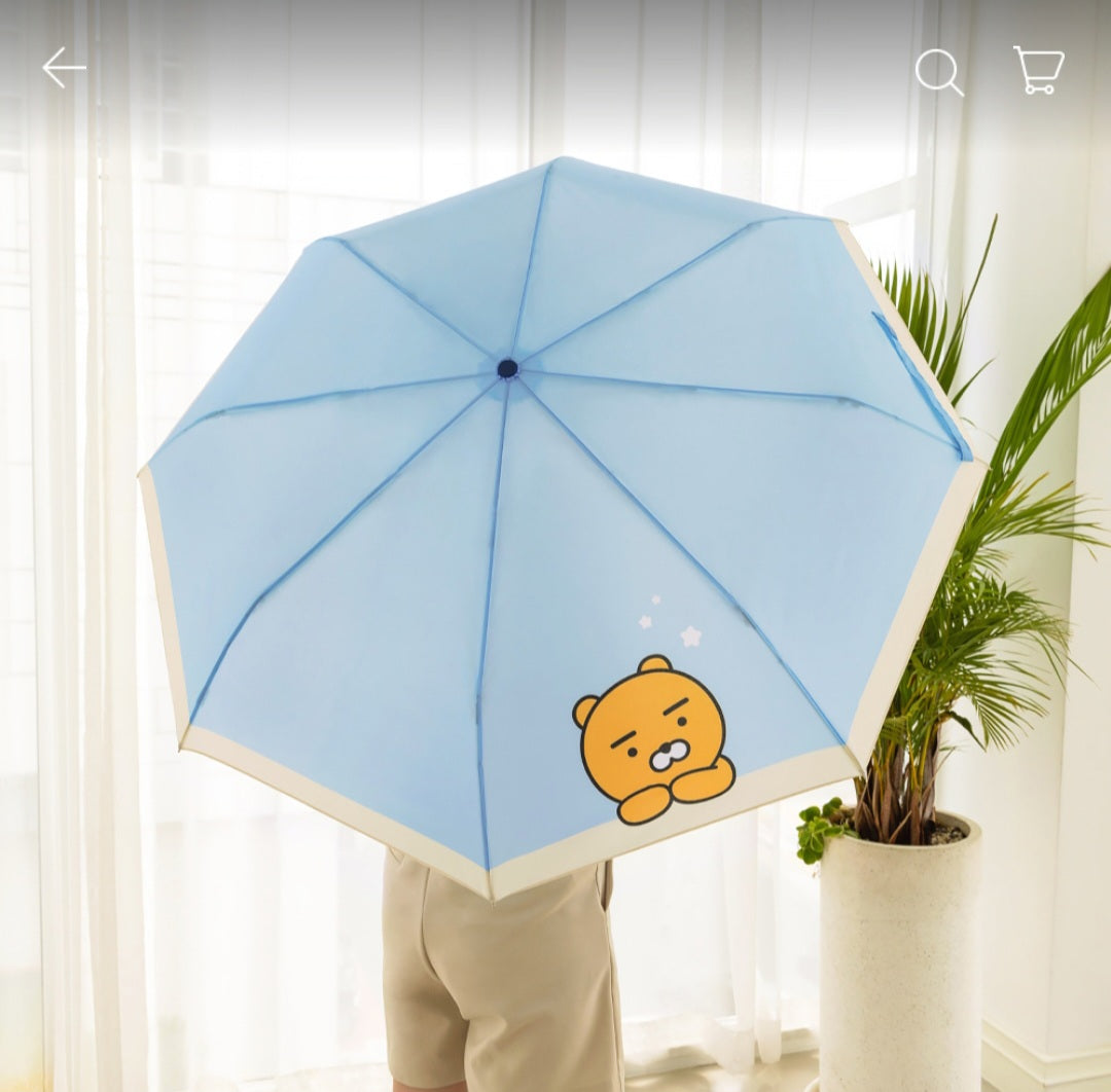Kakao Friends: Foldable Umbrella (Non-Automatic) Ryan 라이언 3단 수동 우산