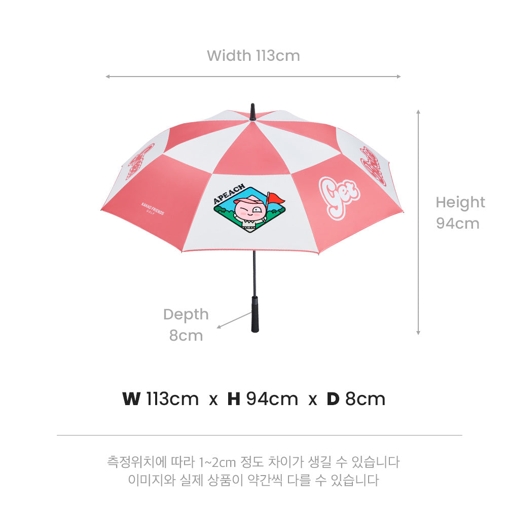 Kakao Friends: Gogreen Checker Umbrella – Apeach 고그린 체커 우산 - 어피치