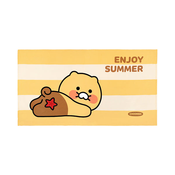 [KAKAO FRIENDS] Choonsik Beach Towel Iron Pudeok XL Large Towel - 춘식이 철푸덕 비치타월