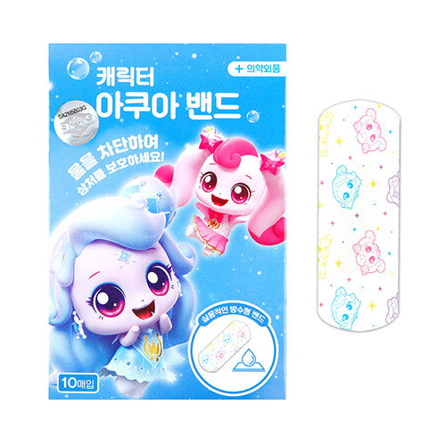 [CATCH TINIPING] Character Aqua Waterproof Bandage 10pcs - 케릭터 아쿠아 밴드 10매