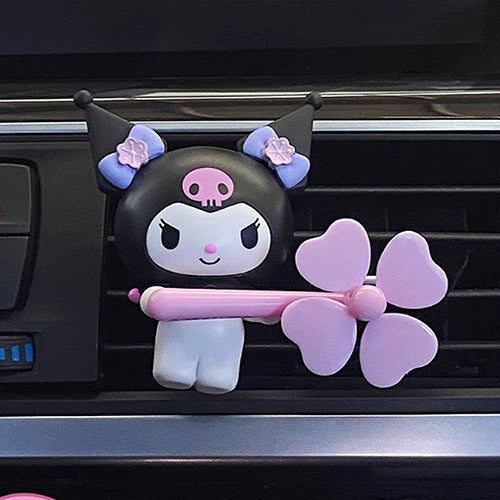 [SANRIO] Kuromi Clover Car Vent Air Freshener  - 산리오 쿠로미 클로버 자동차 통풍구 방향제