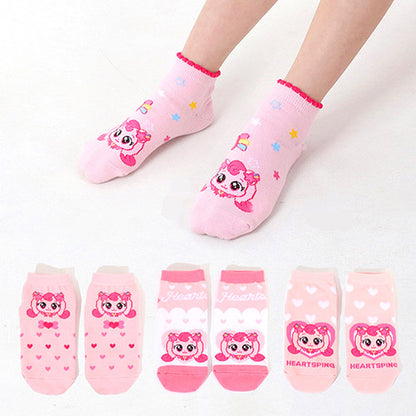 [CATCH TINIPING] Heartsping Kids Ribbon Short Socks Set (3 pair)  - 캐치티니핑 하츄핑 리본 발목 양말 3개 세트