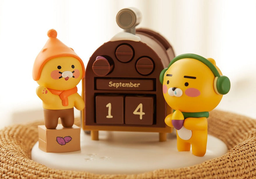 Kakao Friends: Desk Blocks Calendar - Ryan&Choonsik 라이언 춘식이 피규어 만년 달력