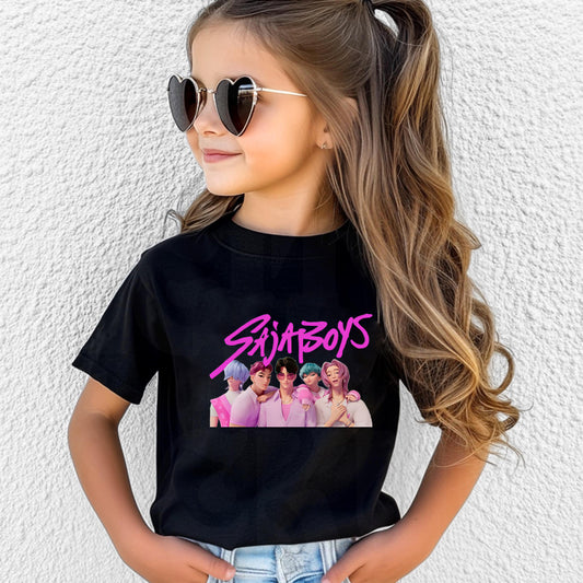 [KDH] Kpop Demon Hunters Kids T-Shirt (Sajaboys)- 케이팝 데몬 헌터즈 유아용 티셔츠(사자보이즈)