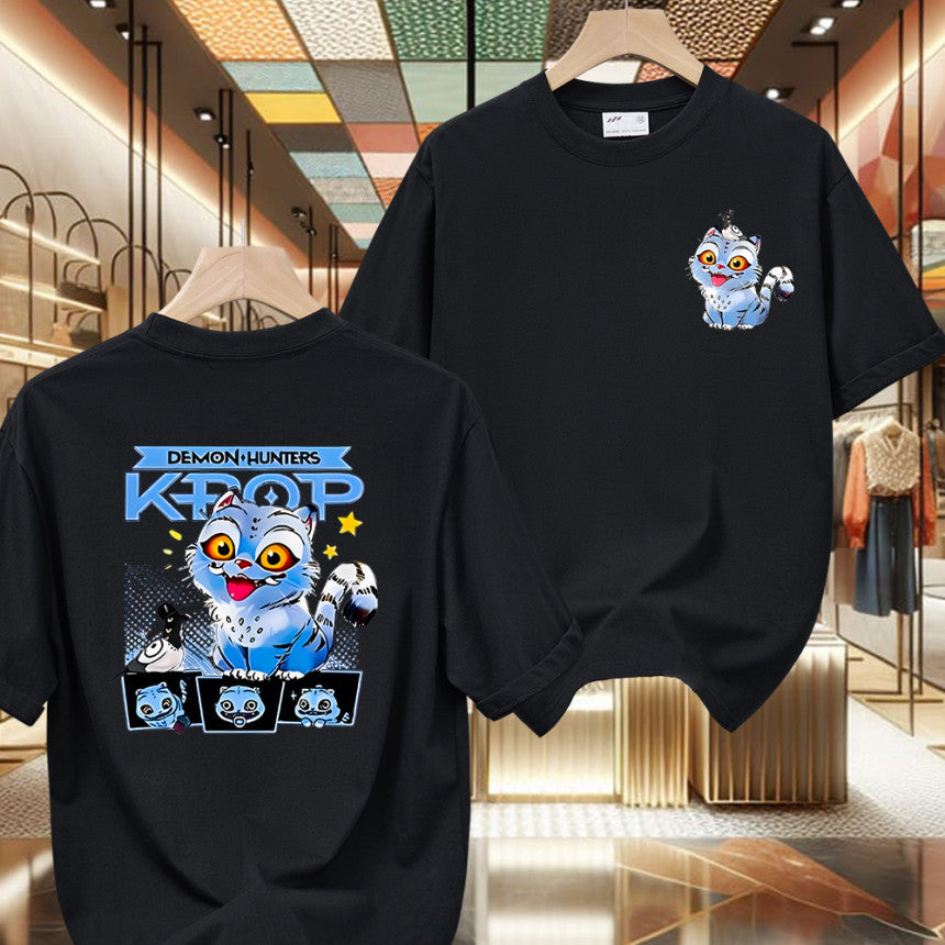 [KDH] Kpop Demon Hunters T-Shirt(Double Derpy) - 케이팝 데몬 헌터즈 티셔츠(양면 호랑이)