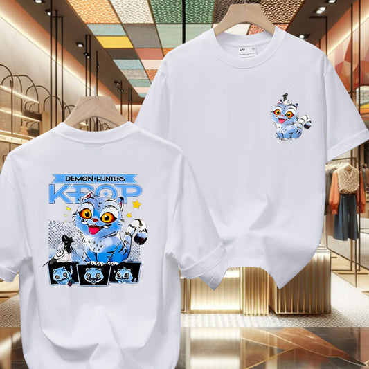 [KDH] Kpop Demon Hunters T-Shirt(Double Derpy) - 케이팝 데몬 헌터즈 티셔츠(양면 호랑이) *Pre-Order*