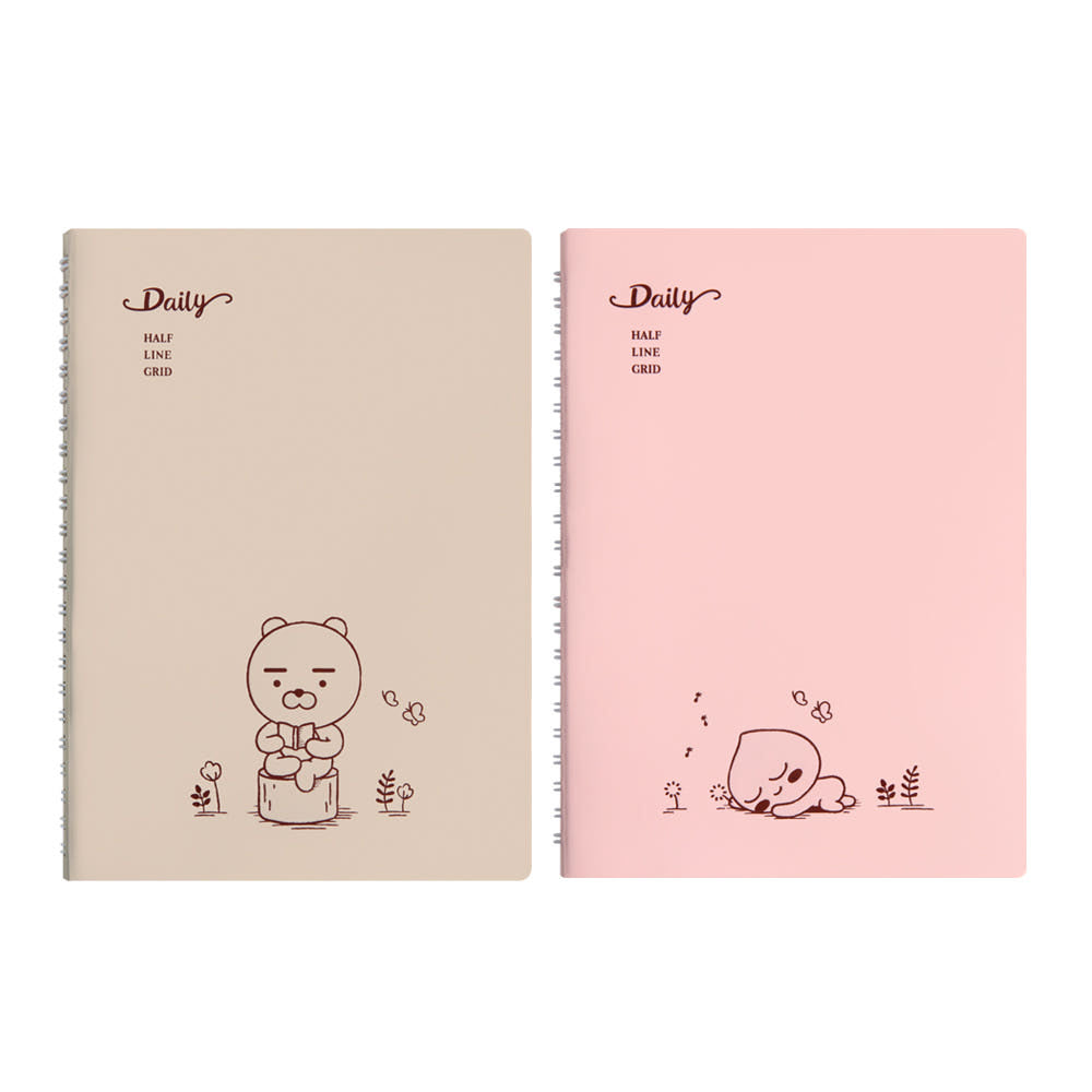 [KAKAO FRIENDS] Daily Diary Spring Notebook Ryan & Apeach - 데일리 스프링 일긴 노트
