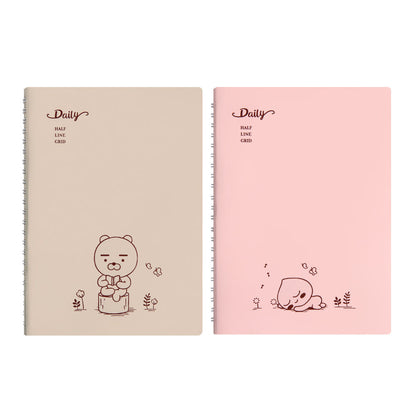 [KAKAO FRIENDS] Daily Diary Spring Notebook Ryan & Apeach - 데일리 스프링 일긴 노트