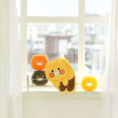 [KAKAO FRIENDS] Both Sided (Sponge&Scrub) Kitchen Choonsik Scrub 3 Colors - 춘식이 주방 설겆이 스펀지 & 수세미 3종