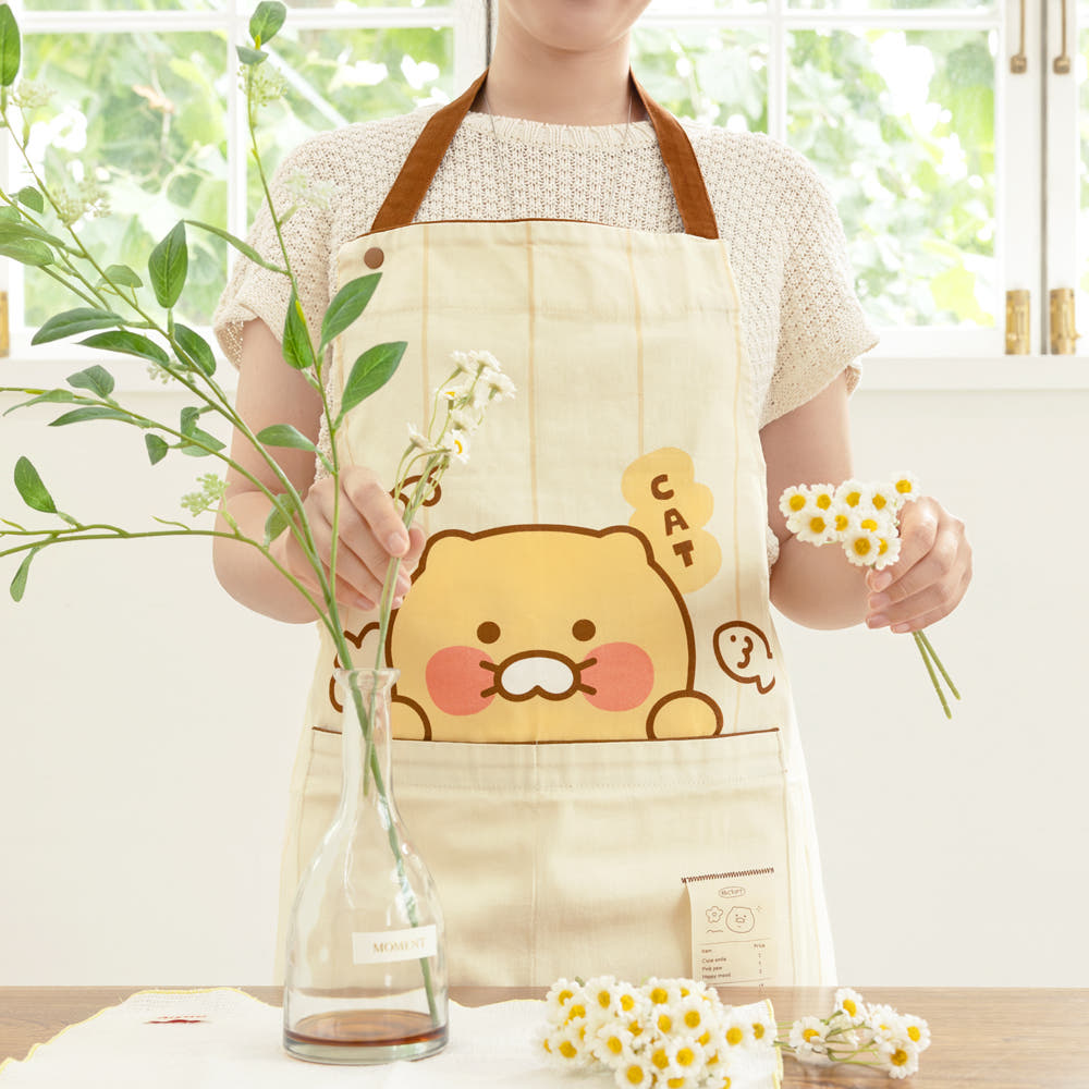[KAKAO FRIENDS] Choonsik Cute Cafe Apron - 춘식이 귀여운 전신 카페 앞치마