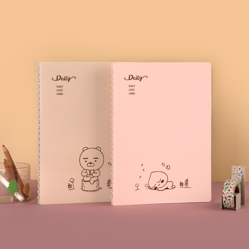 [KAKAO FRIENDS] Daily Diary Spring Notebook Ryan & Apeach - 데일리 스프링 일긴 노트