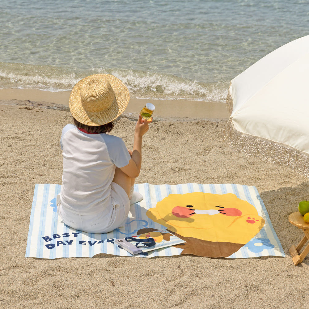 [KAKAO FRIENDS] Choonsik Waterproof Light Weight Pouch & Picnic Mat - 춘식이 경량 방수 파우치 & 돗자리