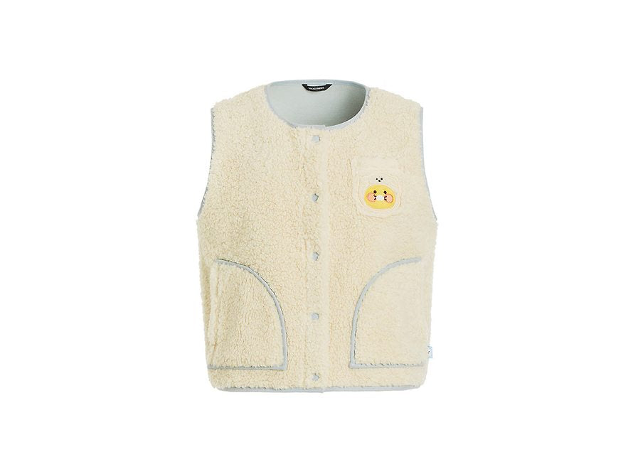 [KAKAO FRIENDS] Floofy Friends Choonsik Short Fleece Vest - 춘식이 숏 양털 조끼, 수면 조끼