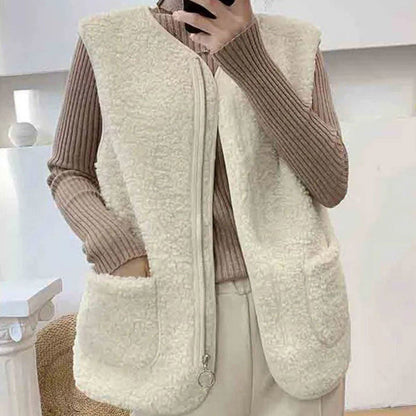 Ivory Fleece Jacket for Women - 여성 양털 뽀글이 자켓