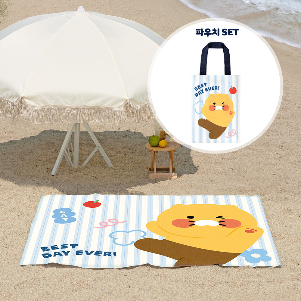[KAKAO FRIENDS] Choonsik Waterproof Light Weight Pouch & Picnic Mat - 춘식이 경량 방수 파우치 & 돗자리