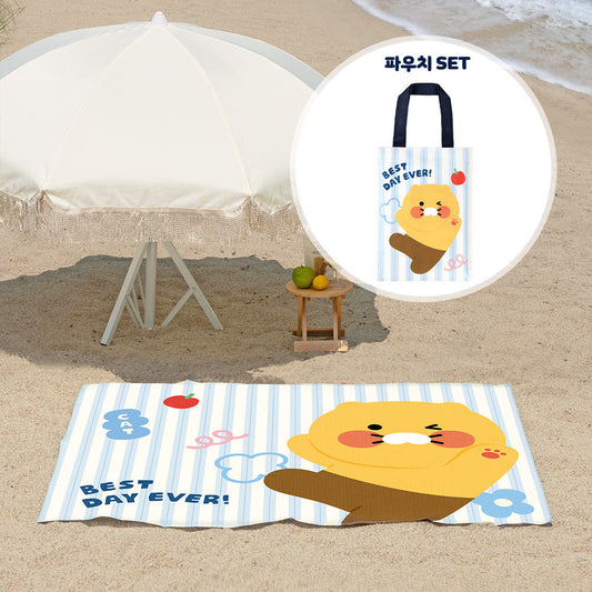 [KAKAO FRIENDS] Choonsik Waterproof Light Weight Pouch & Picnic Mat - 춘식이 경량 방수 파우치 & 돗자리