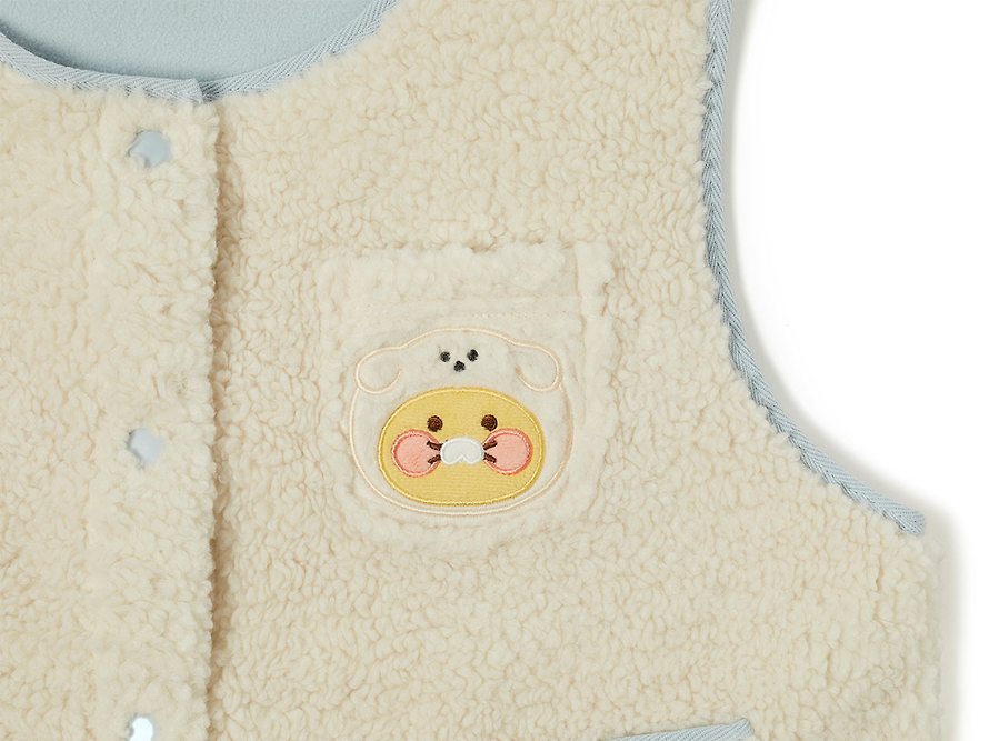 [KAKAO FRIENDS] Floofy Friends Choonsik Short Fleece Vest - 춘식이 숏 양털 조끼, 수면 조끼