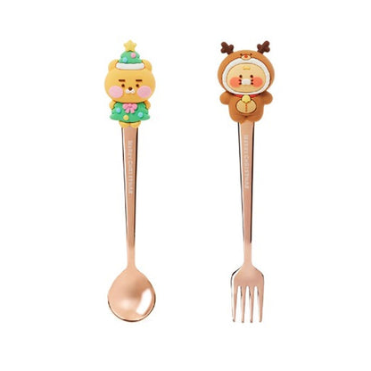 [KAKAO FRIENDS] Merry Choon Christmas Figure Cutlety Fork & Spoon Set- 메리춘크리스마스 피규어 스푼 & 포크 커트러리 세트