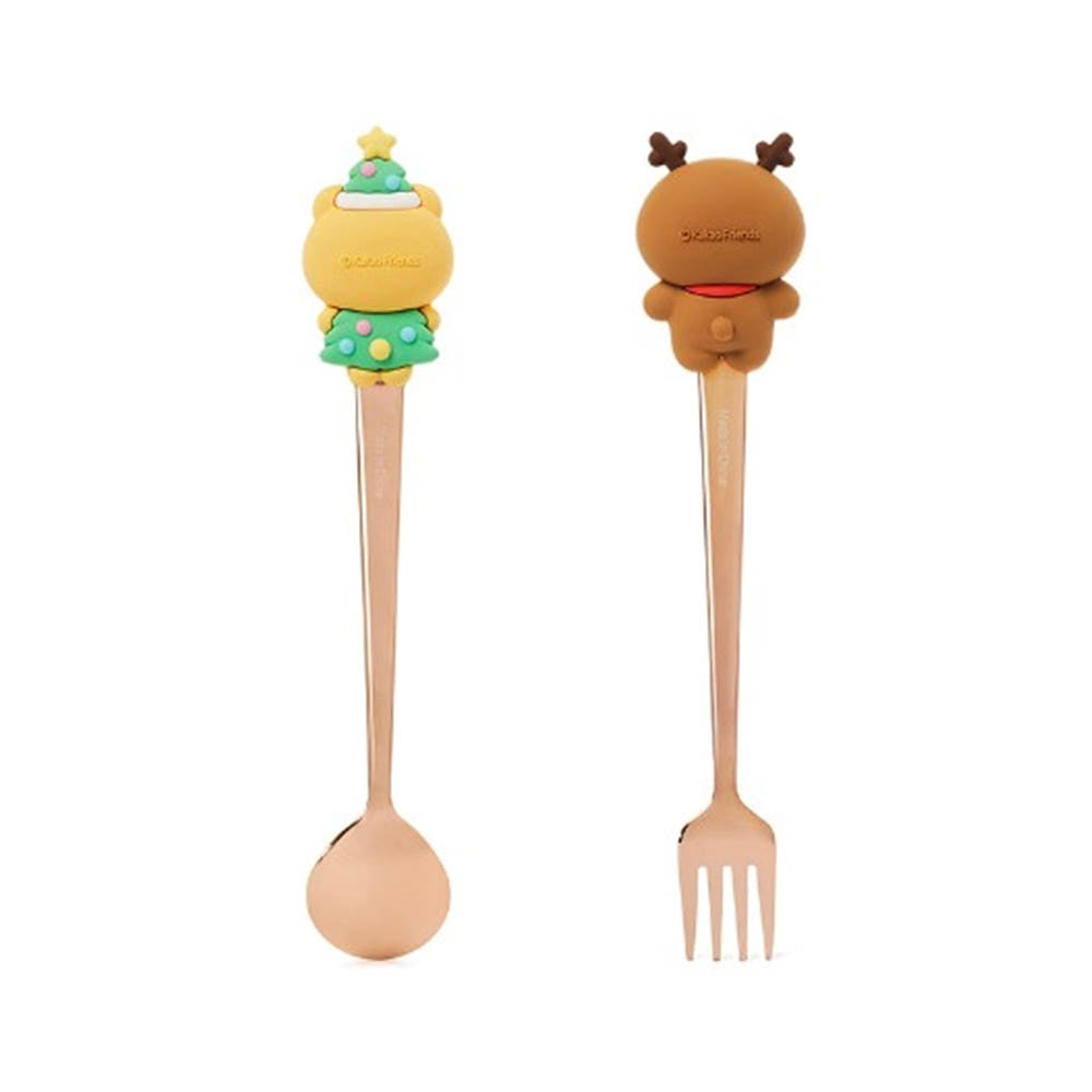 [KAKAO FRIENDS] Merry Choon Christmas Figure Cutlety Fork & Spoon Set- 메리춘크리스마스 피규어 스푼 & 포크 커트러리 세트