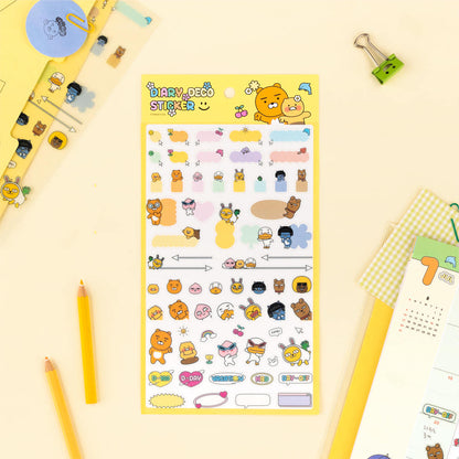 KAKAO FRIENDS: Say Cheese Waterproof Mini Diary Decor Sticker - 세이치즈 방수 미니 다이어리 데코 스티커