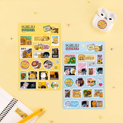 KAKAO FRIENDS: Say Cheese Waterproof Diary Message Sticker 2pc Set  - 세이치즈 방수 다이어리 메세지 스티코 2pc 세트