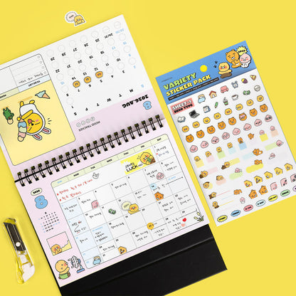 [KAKAO FRIENDS] Diary, Card, Calandar Deco Sticker 3pc Set - 다이어리 카드 켈린더 데코 3pc 세트