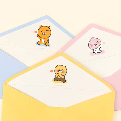 Kakao Friends: Horizontal Paper Envelope 3 piece set - 가로형 봉투 축의금 페이퍼백 편지 용돈 봉투 3매